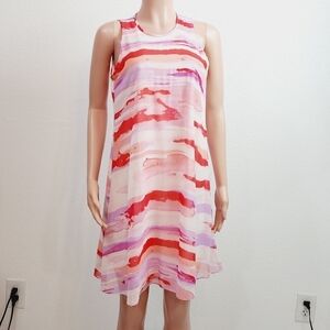 CALVIN Klein Watercolor Trapeze Shift Swing Dress Size: 6